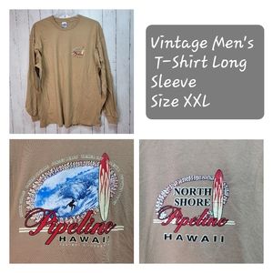 Vintage Men's Hawaii North Shore Pipeline Long Sleeve Graphic T-Shirt Size XXL.